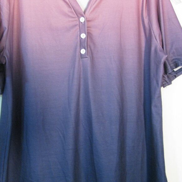 * Unbranded Purple Burnout Blouse XL Henley Buttons - Picture 3 of 4
